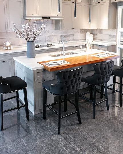 NicBex Haerin-SD-00378-LWJ Dining Chairs, 22"x19"x37", Black - LeafyLoom