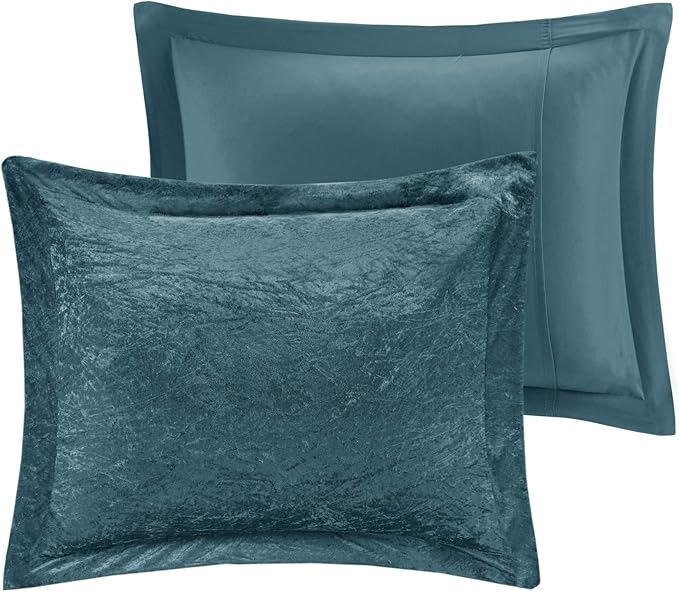 Intelligent Design King Comforter Set, Velvet Comforter Set , Luxury Diamond Quilting Comforter Set, Fluffy Comforter Bed Set with Decorative Pillowand 2 Shams, 4 Piece Teal, King/ Cal King - LeafyLoom