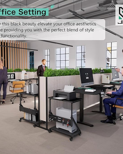 L Shaped Electric Standing Desk, 63 Inches Stand Up Corner Desk, Home Office Sit Stand Desk with Carbon Firben Top, Black Frame & Caster Wheels Set… - LeafyLoom