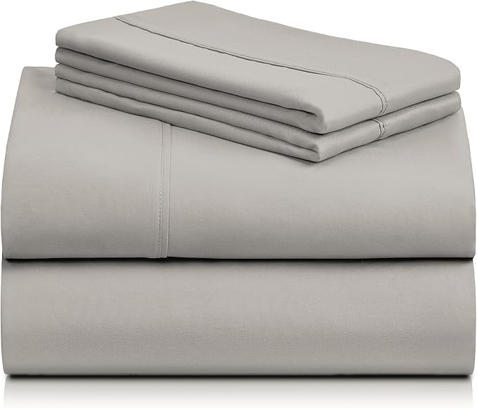 LuxClub 4 PC Sheet Bed Sheets Deep Pockets 18" Eco Friendly Wrinkle Free-Kids-Fitted Sheets Machine Washable Hotel Bedding Silky Soft - Light Taupe Twin - LeafyLoom