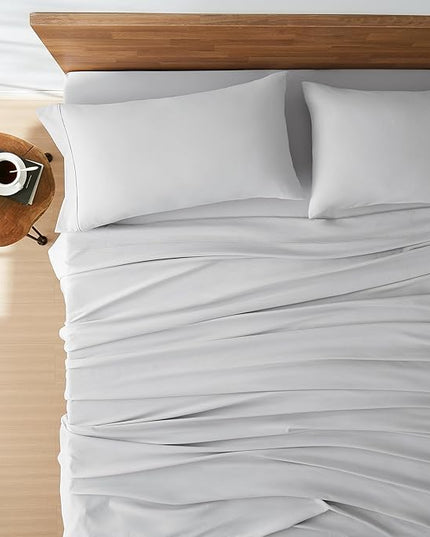 UGG 14046 Alahna Cali King Bed Sheets and Pillowcases 4-Piece Luxury Machine Washable Deep Pockets Wrinkle-Resistant Breathable Cozy Comfort Silky Cooling Sheets, California King, Stone - LeafyLoom