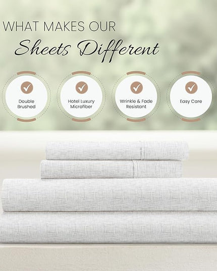 Linen Market 4 Piece California King Bedding Sheet Set (White) - Sleep Better Than Ever with These Ultra-Soft Cooling Bed Sheets for Your California King Size Bed - Deep Pocket Fits 16" Mattress - LeafyLoom