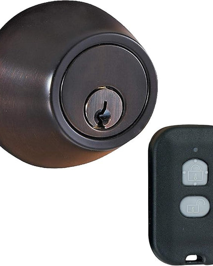 MiLocks WF-02OB Digital Deadbolt Door Lock with Keyless Entry via Remote Control for Exterior Doors, Oil Rubbed Bronze MiLocks