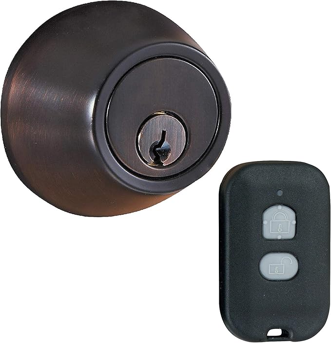 MiLocks WF-02OB Digital Deadbolt Door Lock with Keyless Entry via Remote Control for Exterior Doors, Oil Rubbed Bronze MiLocks