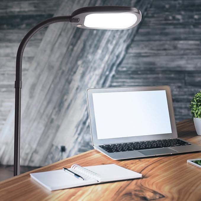 Newhouse Lighting NHFL-AP-BK Apollo LED Floor Lamp Energy-Efficient Natural Reading Artists Crafts Adjustable Gooseneck Task Light, Black - LeafyLoom