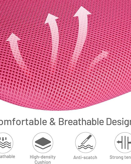 FurnitureR Kids Desk Chair, Armless Small Office Chair Adjsutable Swivel Task Chair with Soft Cushion for Study Kids Teens Child, Pink - LeafyLoom