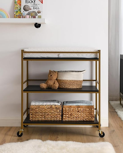 Delta Children Jade Changing Table/Cart, Ebony Melamine/Bronze - LeafyLoom