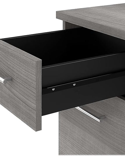 Bush Furniture Somerset 72W Office Desk with Drawers in Platinum Gray - LeafyLoom