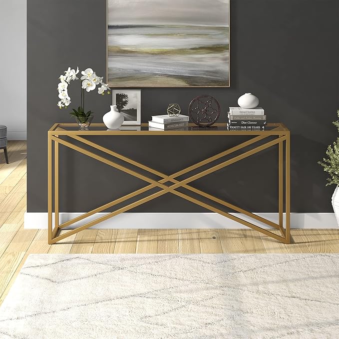 Henn&Hart Calix Console Table, 64" Wide - LeafyLoom