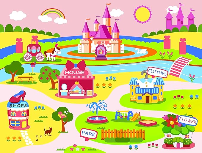 Booooom Jackson Kids Rugs for Bedroom Girls,Pink Area Rug,Girls Play Room Rug,Classroom Rug,Pink Rug for Kids Room Nursery Playroom Home Decor,Toy Car Rug Play Mat,Kids Play Rug - LeafyLoom