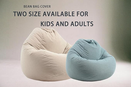 Stuffed Animal Storage Bean Bag Chair Cover (No Filler) Washable Ultra Soft Corduroy Bean Bag Cover for Organizing Plush Toys, Bean Bag for Adults - LeafyLoom