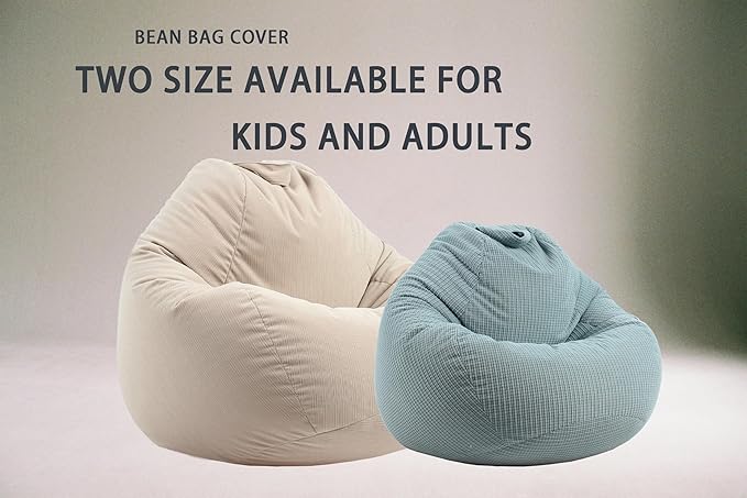 Stuffed Animal Storage Bean Bag Chair Cover (No Filler) Washable Ultra Soft Corduroy Bean Bag Cover for Organizing Plush Toys, Bean Bag for Adults - LeafyLoom