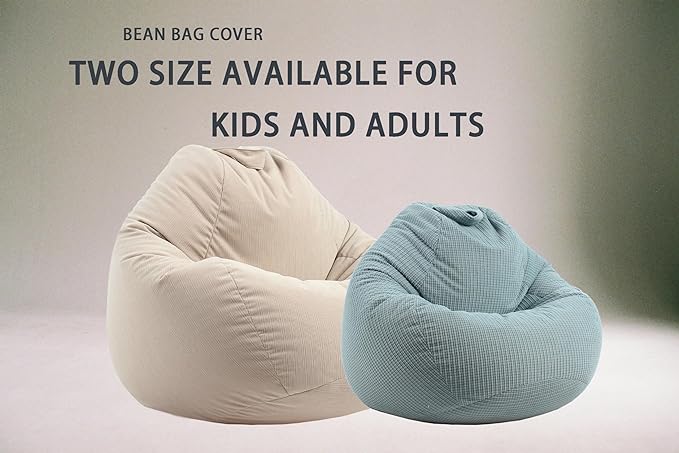 3 Ft Bean Bag Chair Cover (No Filler) Stuffed Animal Storage Bean Bag Cover for Pets Dogs/Cats Bed Corduroy Stuffed for Organizing Plush Toys - LeafyLoom