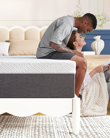 Full Mattress 14 inch No Fiberglass Gel Memory Foam Full Size Mattress in a Box of Foams and Fabric for Cooling Pressure Relief Sleep, 75" X 54" X 14", Medium, Firm - LeafyLoom