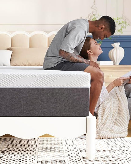Full Mattress 10 inch No Fiberglass Gel Memory Foam Full Size Mattress in a Box of Foams and Fabric for Cooling Pressure Relief Sleep, 75" X 54" X 10", Medium, Firm - LeafyLoom