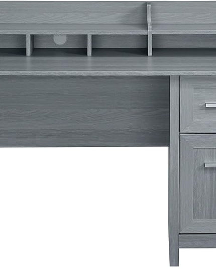 Techni Mobili Classic Office Storage Writing Desk, Grey - LeafyLoom