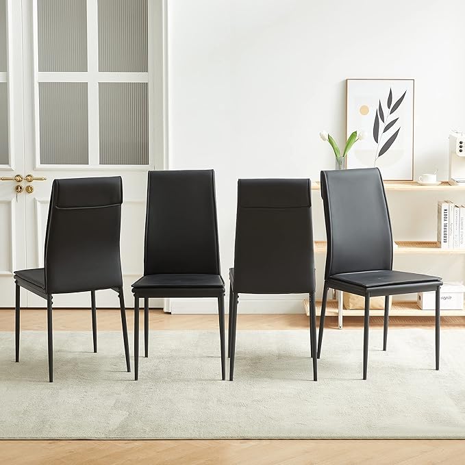 NicBex Haerin-SD-00288-LWJ Dining Chairs, 17.1"x14.6"x37.7", Black - LeafyLoom