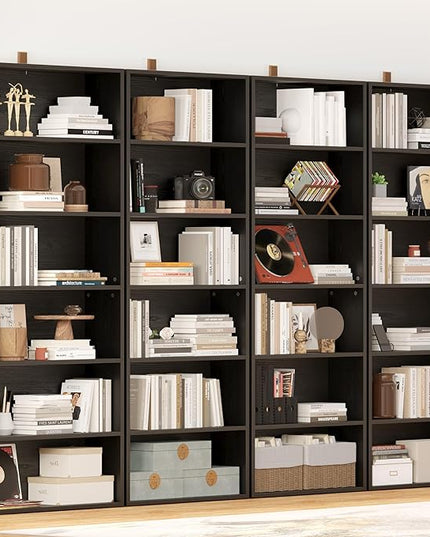 IRONCK Bookshelves and Bookcases Set of 2 Floor Standing 6 Tier Display Storage Shelves 70in Tall Bookcase Home Decor Furniture for Home Office, Living Room, Bed Room - LeafyLoom