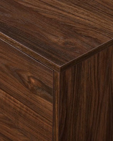 Walker Edison Nora Modern Minimal Open-Shelf Stand for TVs up to 80 Inches, 70 Inch, Dark Walnut - LeafyLoom