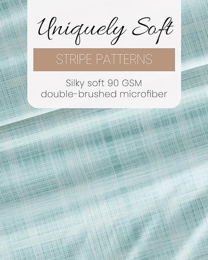 4 Piece California King Bedding Sheets Set (Aqua Thatch) - Sleep Better Than Ever with These Ultra-Soft & Cooling Bed Sheets for Your Cal King Size Bed - Deep Pocket Fits 16" Mattress - LeafyLoom