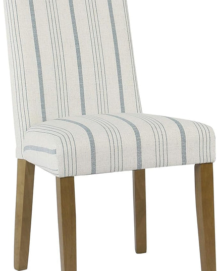 HomePop Classic Parsons Dining Chairs, Pack of 2, Blue Calypso Stripe - LeafyLoom