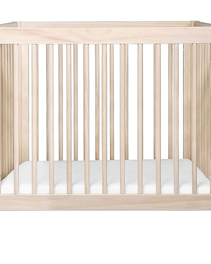 Babyletto Gelato 4-in-1 Convertible Mini Crib in Washed Natural and White, Greenguard Gold Certified - LeafyLoom