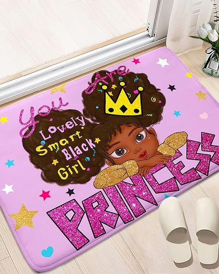 African American Black Girl Rugs for Bedroom African American Rugs for Girls Room Princess Room Decor for Girls Bedroom Decor for Teen Girls Living Room Floor Rugs, Purple, 2'×3' - LeafyLoom