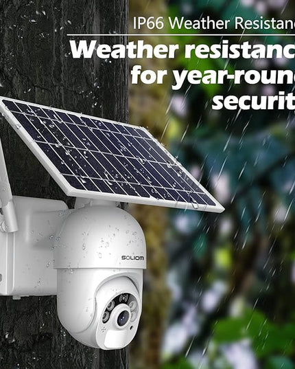 SOLIOM S800C-4G LTE Cellular Security Camera Outdoor,Pan Tilt 360° View 1080p Wireless Solar Powered, Spotlight Color Night Vision, 2 Way Talk,PIR Motion Detection SOLIOM