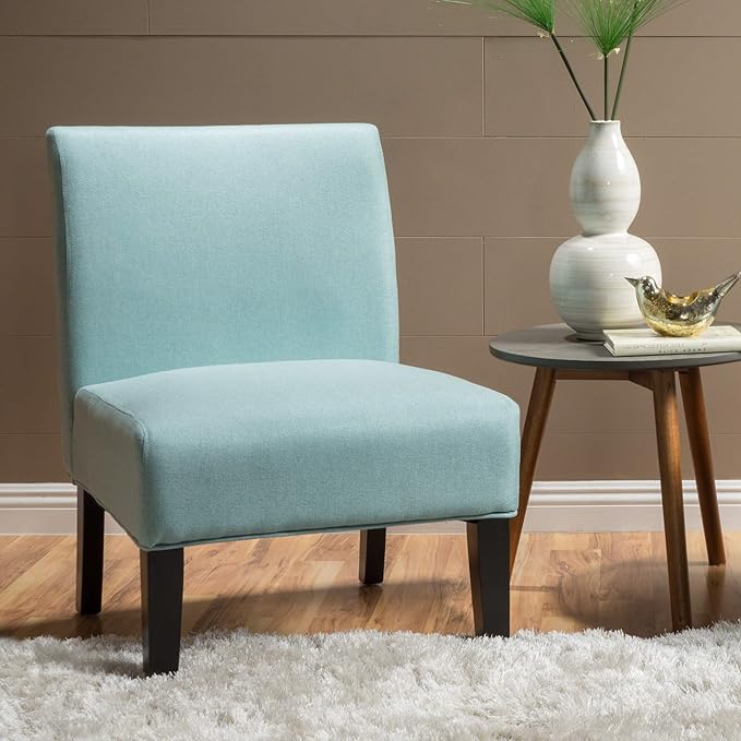 Christopher Knight Home Kassi Fabric Accent Chair, Light Blue - LeafyLoom