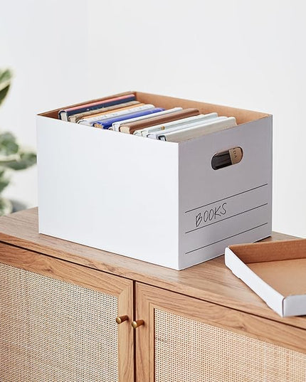 Amazon Basics Medium Duty Storage/Filing Boxes With Lid and Handles, Legal/Letter Size, 12-Pack, White, 16.2" L x 12.5" W x 10.5" H - LeafyLoom