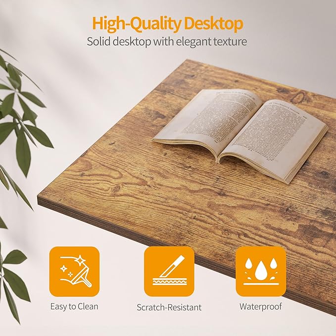 CubiCubi L Shaped Computer Desk with Monitor Stand & Shelves, 47 Inch Corner Home Office Desk Writing Table with Storage Drawer, Brown - LeafyLoom