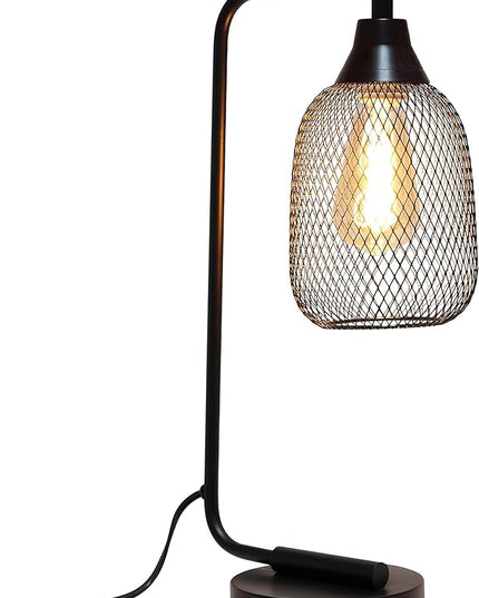 Elegant Designs LD1060-BLK Mesh Wire Table Lamp, Matte Black - LeafyLoom