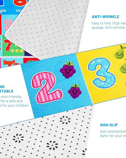 Baby Play Mat Kids Rug for Playroom, Playtime Collection ABC, Numbers, Animals, Rainbow and Shapes Educational Area Rugs for Kids Room Classroom, 59x 39.4 inch - LeafyLoom