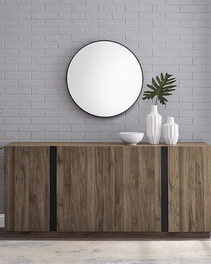Walker Edison Liss Contemporary 4-Door Minimalist Sideboard, 70 Inch, Slate Grey - LeafyLoom