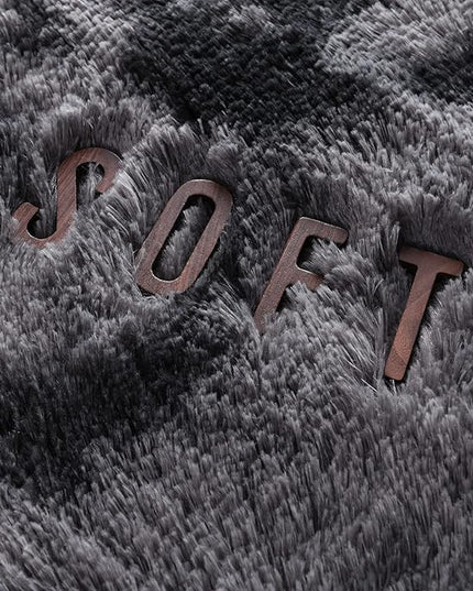 4x6 Large Area Rugs for Living Room, Super Soft Fluffy Modern Bedroom Rug, Tie-Dyed Dark Grey Indoor Shag Fuzzy Carpets for Girls Kids Nursery Room Home Decor - LeafyLoom