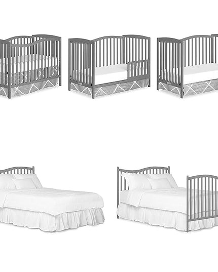 Nursery Essentials Bundle of Dream On Me Chelsea 5-in-1 Convertible Crib, Dream On Me Ashton Changing-table, with a Dream On Me Twilight 5” 88 Coil Inner Spring Crib and Toddler Mattress - LeafyLoom