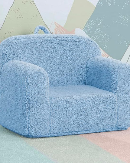 Delta Children Cozee Sherpa Chair, Powder Blue - LeafyLoom