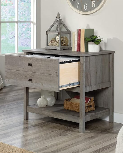 Sauder Cottage Road Lateral File, L: 32.44" x W: 21.81" x H: 29.76", Mystic Oak Finish - LeafyLoom