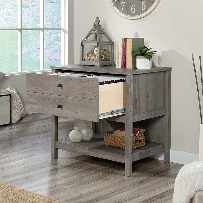 Sauder Cottage Road Lateral File, L: 32.44" x W: 21.81" x H: 29.76", Mystic Oak Finish - LeafyLoom