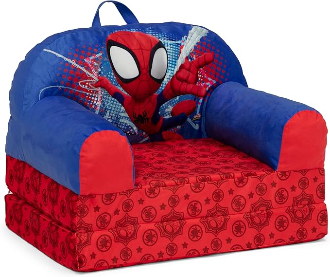 Delta Children Cozee Buddy Flip-Out Kids Chair, Spidey and His Amazing Friends - LeafyLoom