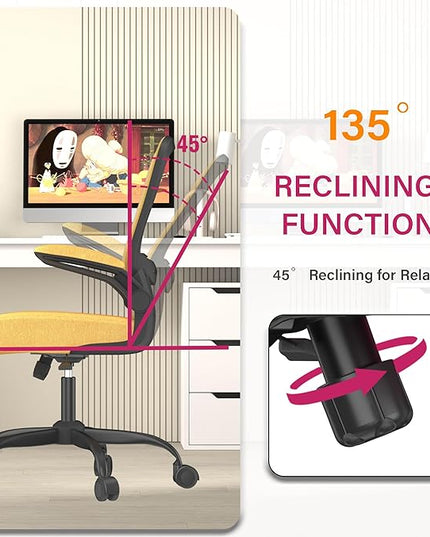 Office Chair, Ergonomic Desk Chair with Adjustable Lumbar Support, High Back Mesh Computer Chair with Flip-up Armrests-BIFMA Passed Task Chairs, Executive Chair for Home Office - LeafyLoom