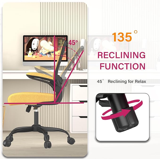 Office Chair, Ergonomic Desk Chair with Adjustable Lumbar Support, High Back Mesh Computer Chair with Flip-up Armrests-BIFMA Passed Task Chairs, Executive Chair for Home Office - LeafyLoom