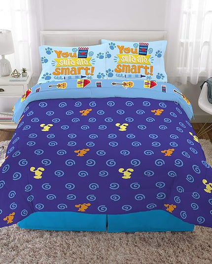 Franco Kids Bedding Super Soft Comforter and Sheet Set, 5 Piece Full Size, Blues Clues - LeafyLoom