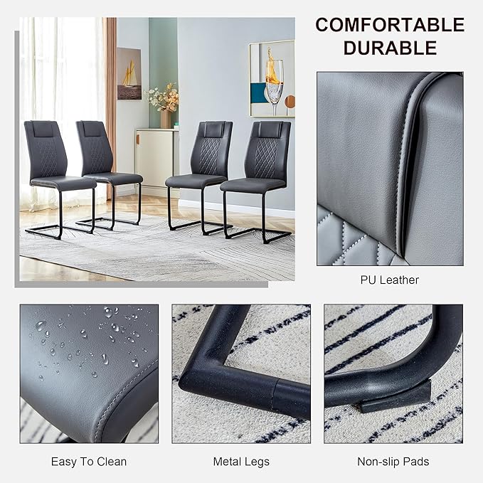 NicBex Haerin-SD-00321-LWJ Dining Chairs, 16"x16"x38", Gray - LeafyLoom