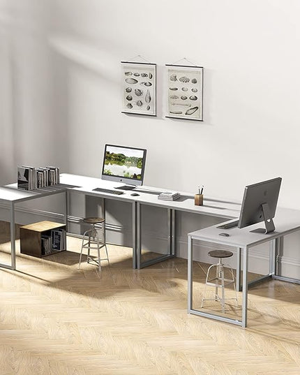 SHW Home Office 48-Inch Computer Desk, 24" Deep, White - LeafyLoom
