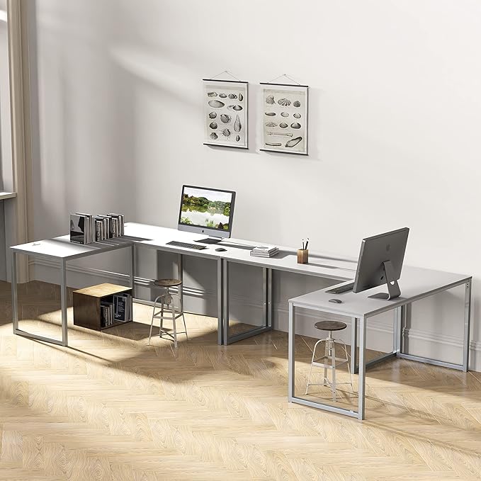 SHW Home Office 48-Inch Computer Desk, 24" Deep, White - LeafyLoom