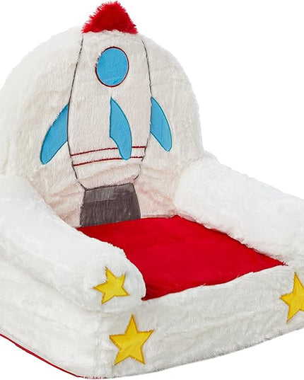 Amazon Basics Children's Plush Toddler Chair, Rocket, Multicolor - LeafyLoom