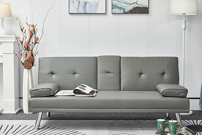 NicBex Rose-SF-00543-DX Sofas, 67" W x 31" D x 33" H, Grey - LeafyLoom