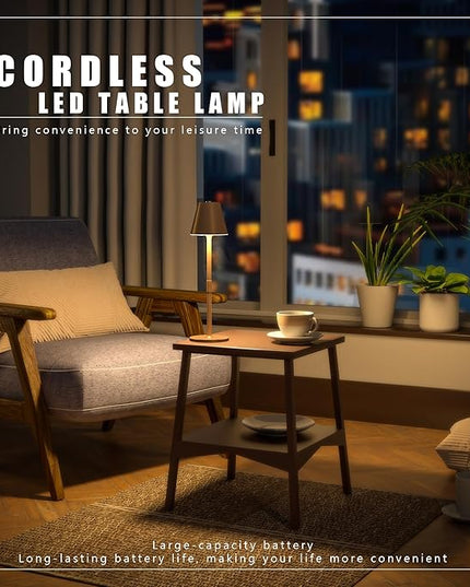 Modern LED CordlessTable Lamp,4000mAh Rechargeable Battery Desk lamp,3 Level Brightness Night Light, Minimalist Design, for Couple Dinner/Coffee Table/Restaurant/Bedroom (Light Pink) - LeafyLoom