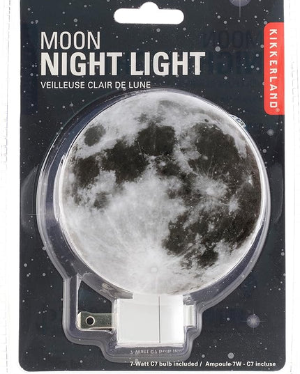 Kikkerland Glowing Moon Night Light, On/Off Switch, Novelty Gift - LeafyLoom